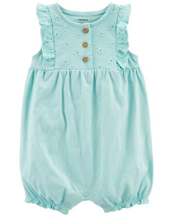 NEW BABY GIRLS CARTERS ONE PIECE ROMPER GREEN ORANGE OR BLUE MANY SIZES NEW BABY GIRLS CARTERS ONE PIECE ROMPER GREEN ORANGE OR BLUE MANY SIZES